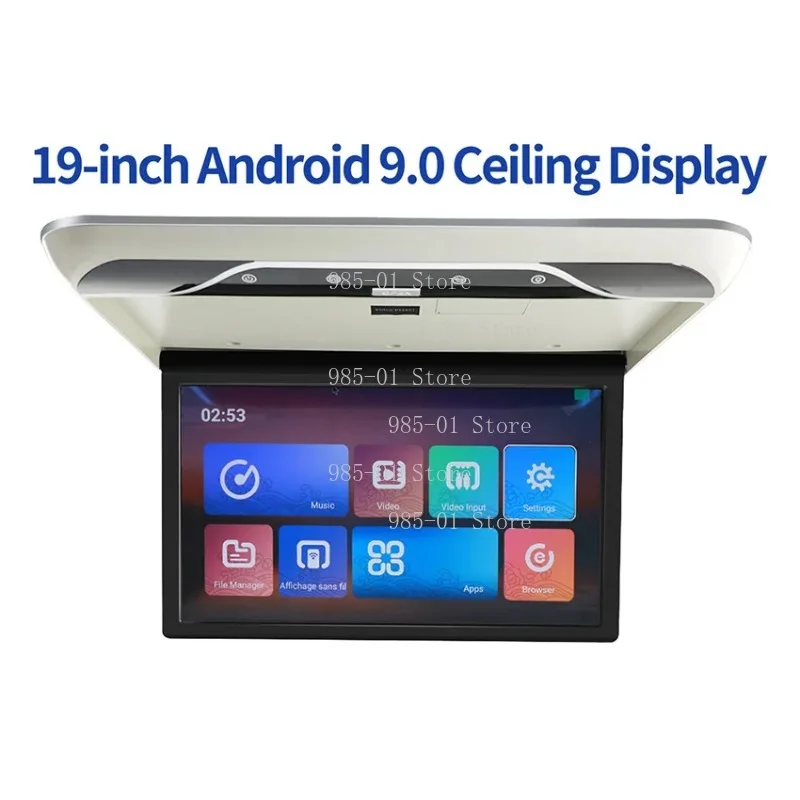 19 Inch 4K Android Car Ceiling Monitor Roof Mount Multimedia Video Player Support WIFI HDMI USB TF FM