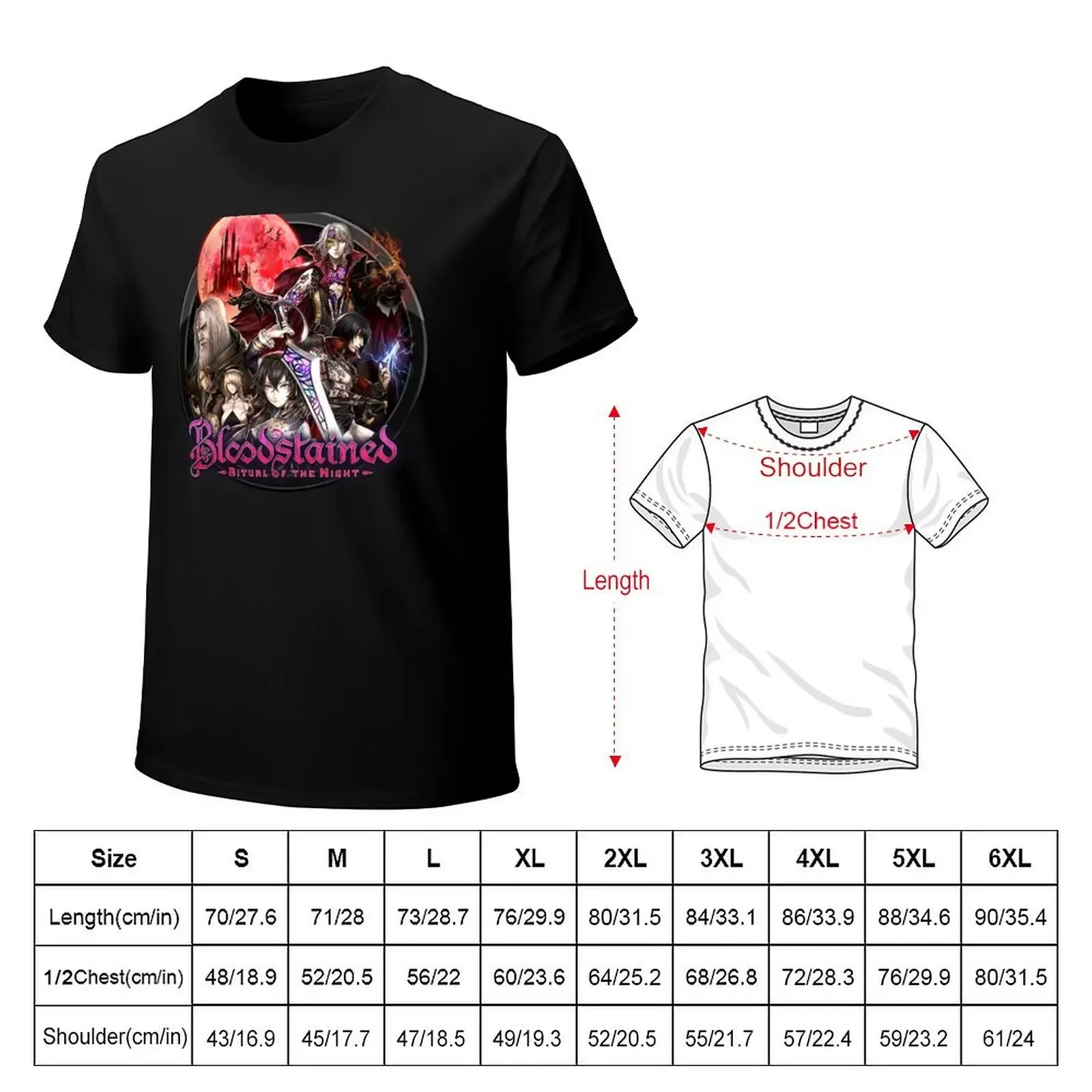 Bloodstained: Ritual of the Night T-Shirt summer tops plus size clothes custom shirt Men's cotton t-shirt