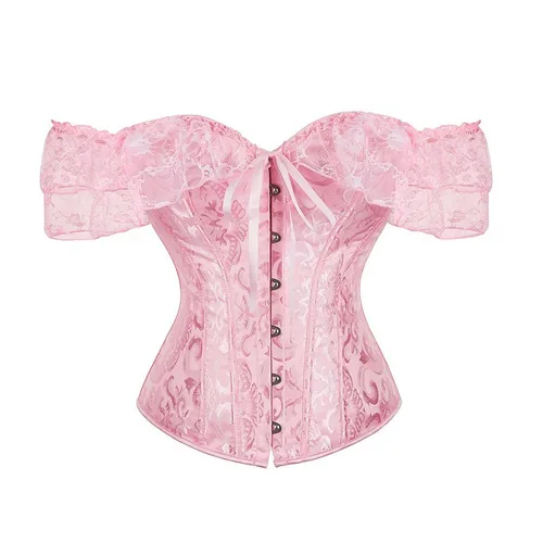 Corsé de manga corta para mujer, Tops cortos ajustados con cuello barco y lazo de Color sólido, corpiño recortado blanco, negro y rosa para mujer