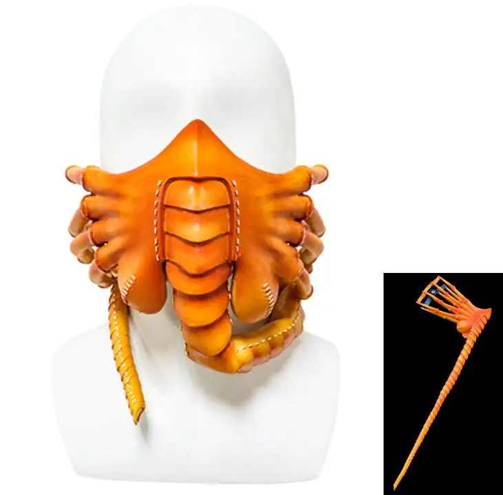 1Pc Men\'s Masks Cosplay Halloween Scorpion Mask Leather Alien Face Hugger Horror Party Face Cover Fancy UK Popular Fashion Masks