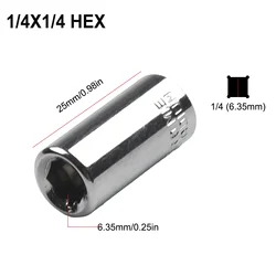 Impact Socket Adapter 1/2 To 1/4 1/4 3/8 Square Nut Quick Wrench Ratchet Adapter Converter With Hexagon Socke Woodworking Supply