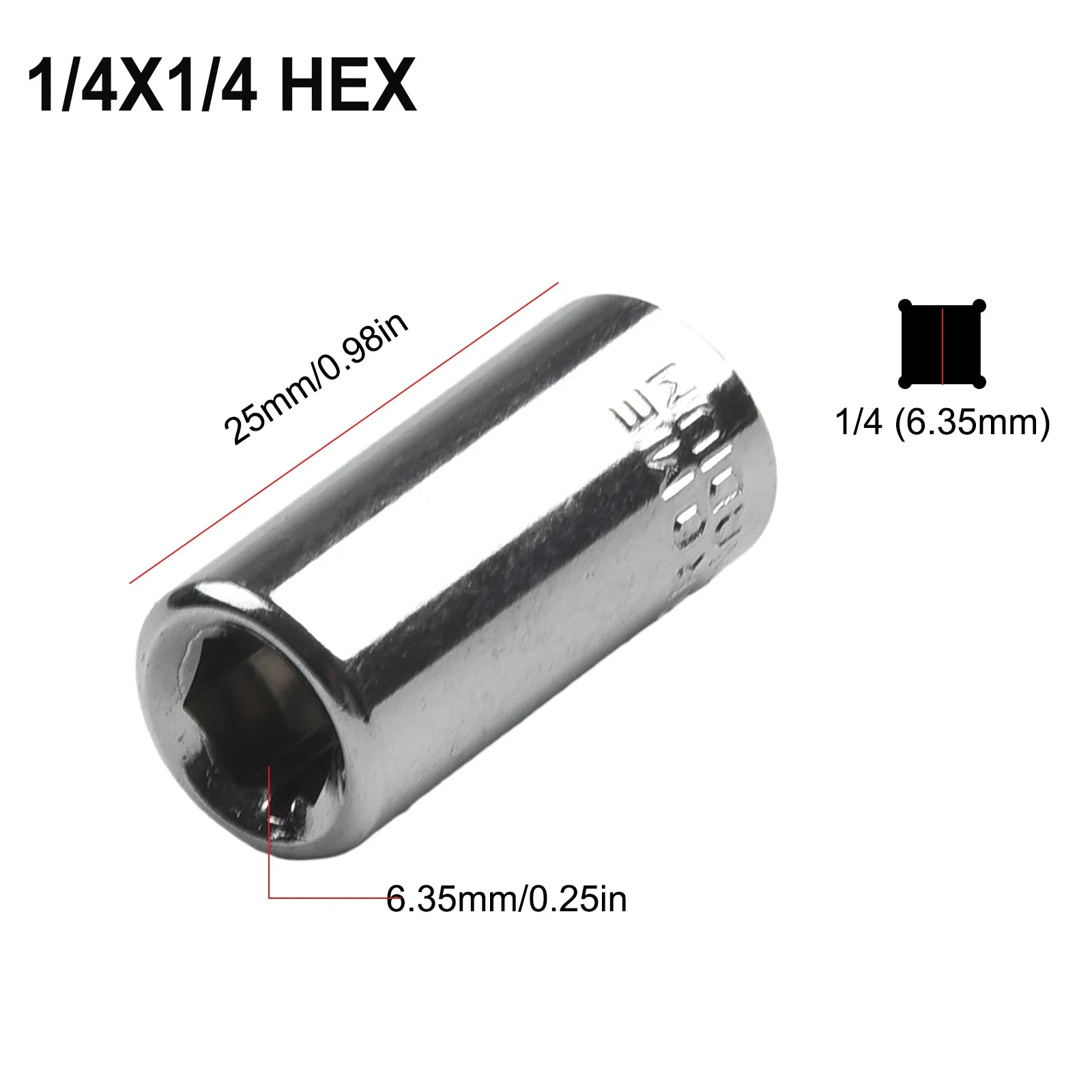 Impact Socket Adapter 1/2 To 1/4 1/4 3/8 Square Nut Quick Wrench Ratchet Adapter Converter With Hexagon Socke Woodworking Supply