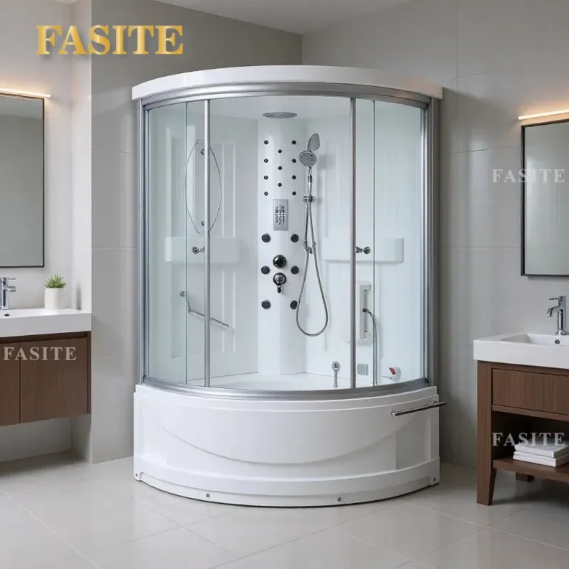 For Home Deluxe Computer Steam Room Tempered Glass Integrated Bathtub Shower Cabin with Massage Function Foshan Engineering