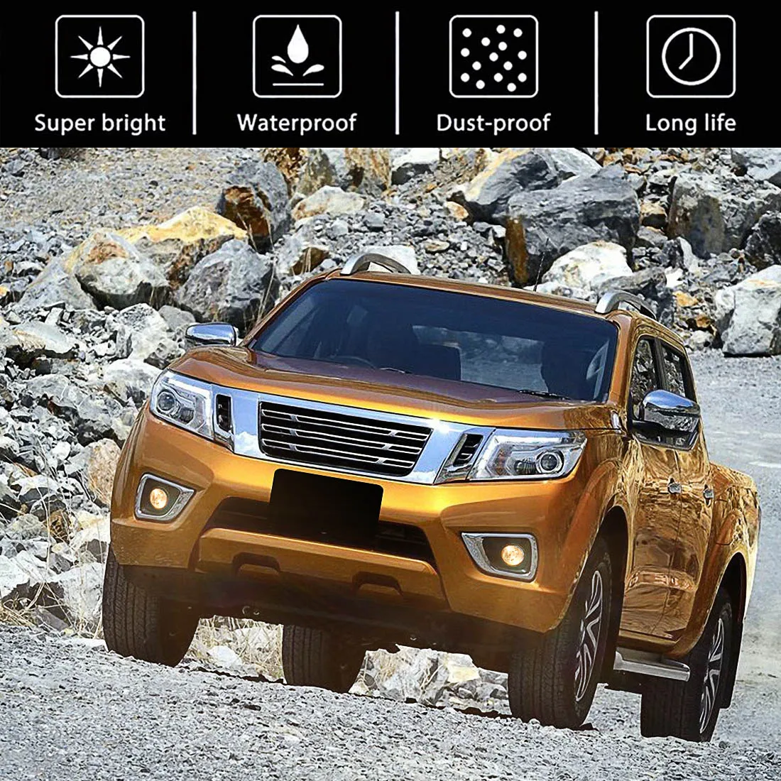 LED Fog Light For Nissan Navara Frontier NP300 2015-ON Car Front Bumper Fog Lamp Daytime Running Light Car Accessories 12V