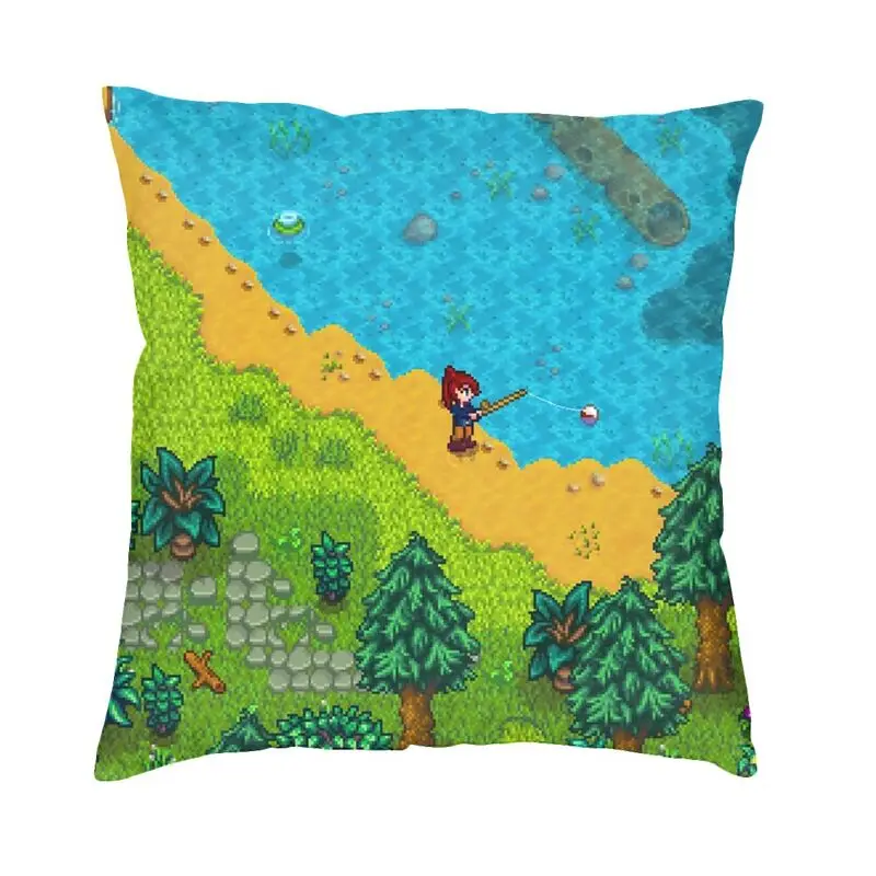Cool Stardew Valley Map Square Throw Pillow Cover Home Decor 3D Double-sided Printed Video Games Cushion Cover for Car