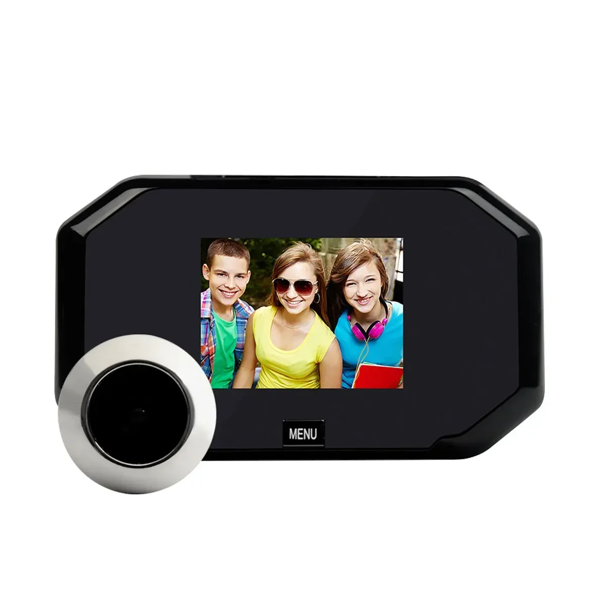 1080P Peephole Door Camera Color Screen with Door Bell LED Lights Electronic Doorbell Viewer Security with One-click Viewing