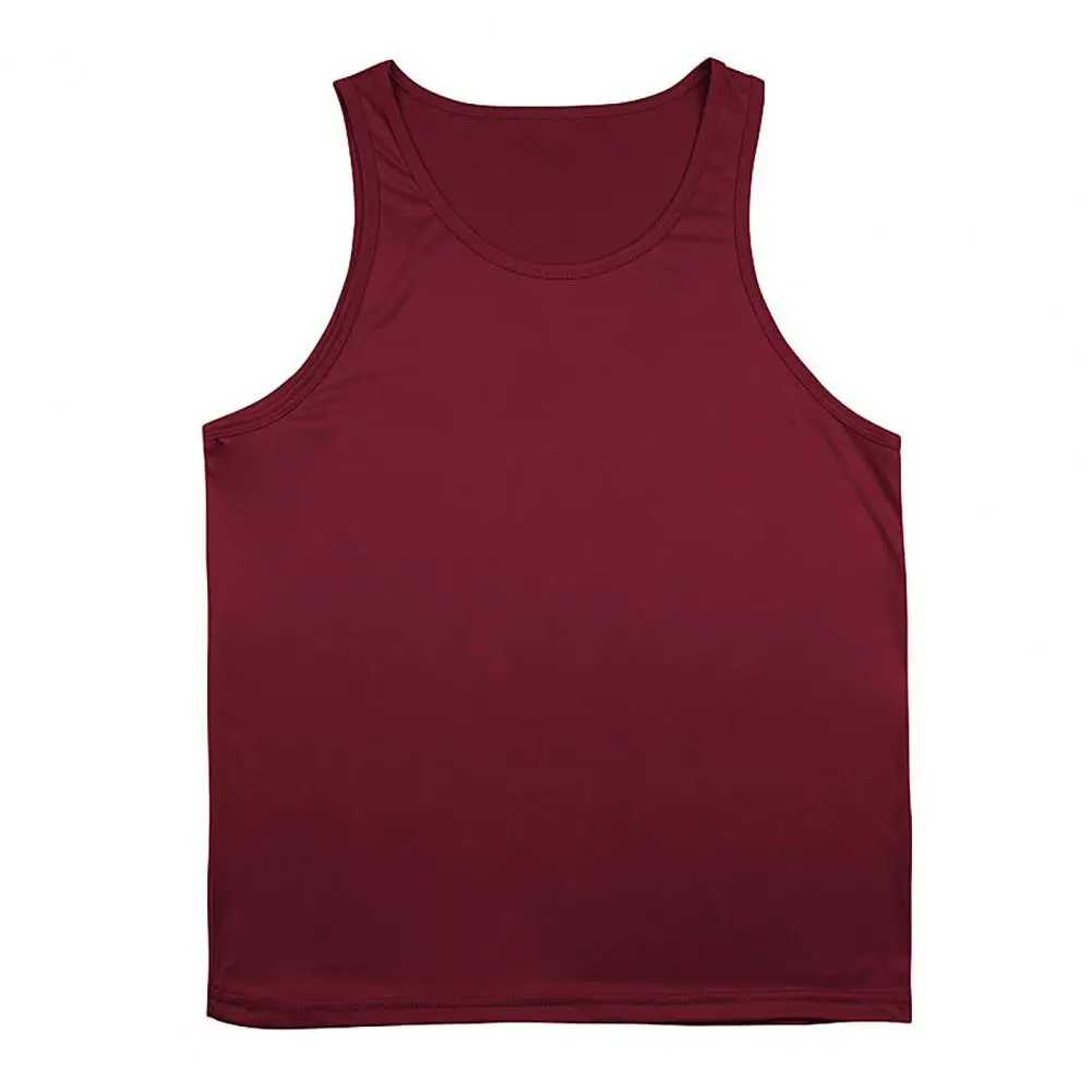 2026 Men Vest Sleeveless Round Neck Summer Camisole Pure Color Racerback Design Summer Sport Vest Casual Sleeveless Tee