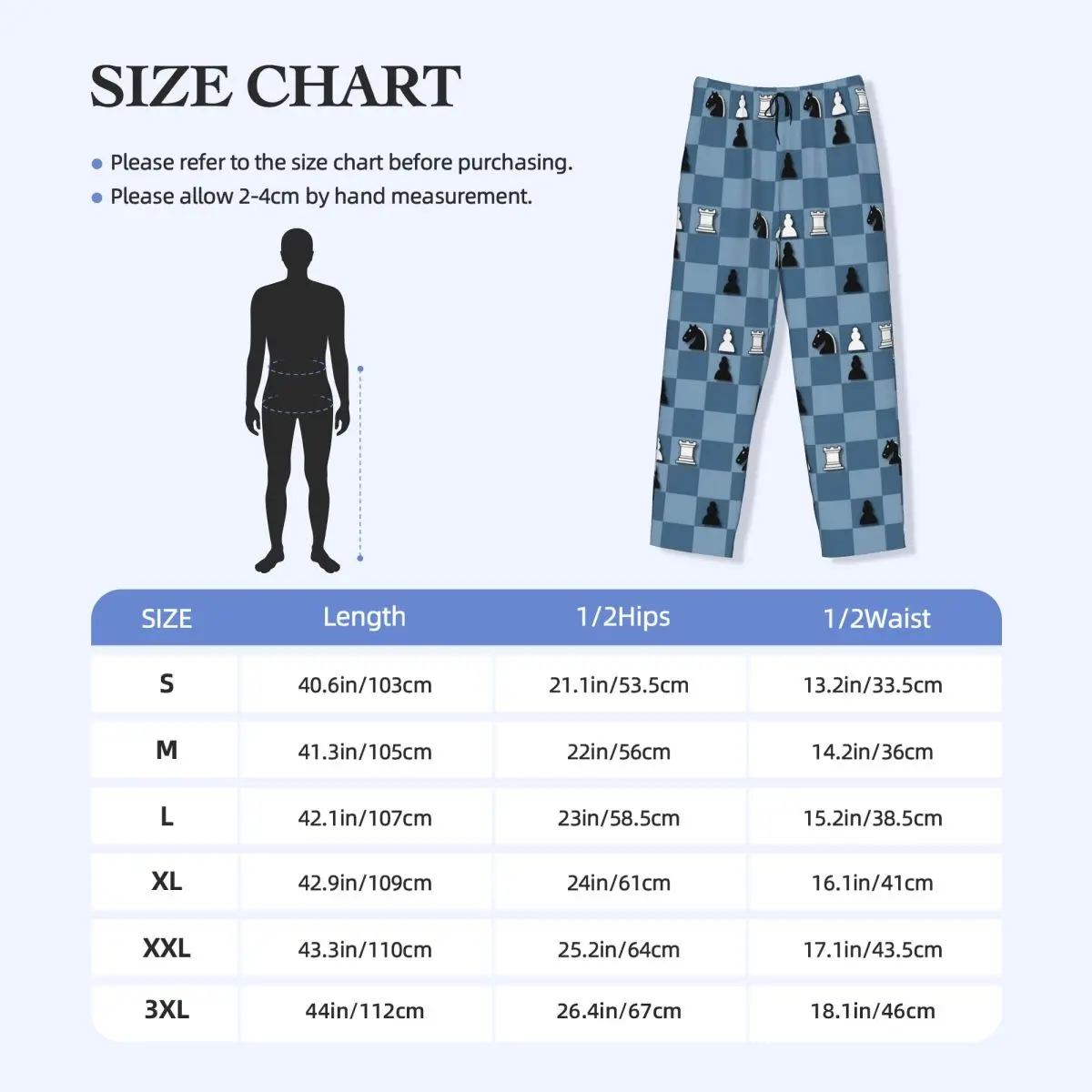 Pantalon de pyjama personnalisé pour hommes, vêtements de nuit, ceinture élastique, jeu d'échecs, bas de salon de sommeil avec poches