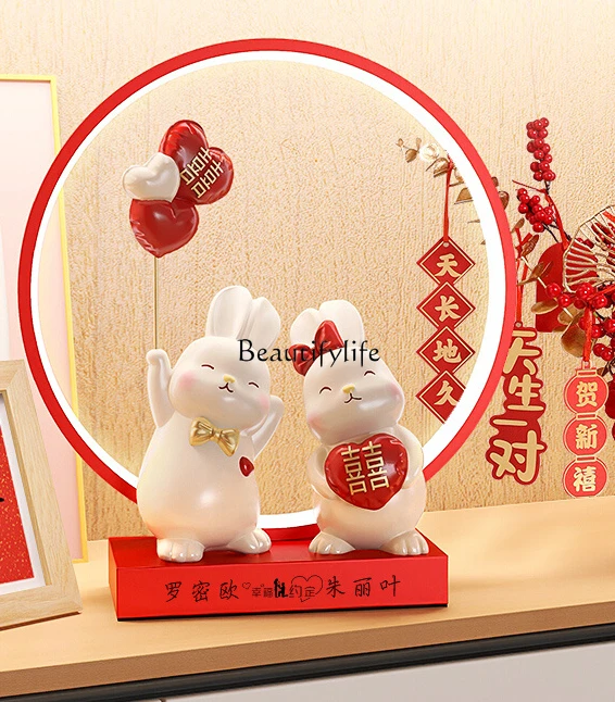 Wedding Room Decorative Ornaments Engagement Wedding Cute Couple Rabbit Ornaments