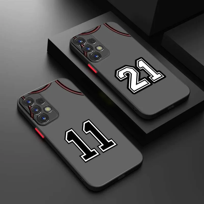 Jersey Number 21 For Samsung Galaxy S25 S24 S23 S22 S21 S26 Edge Ultra Lite FE Plus 5G UW Phone Case Cover
