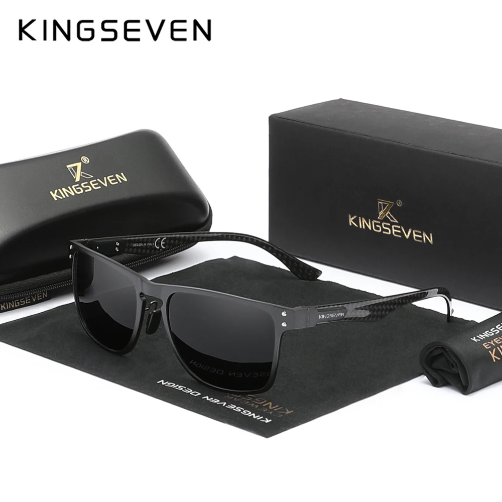 KINGSEVEN Luxury Aluminum Sunglassses For Men Retro Rectang Polarized UV400 Glasses Driving Sports Women New Fashion Accessory