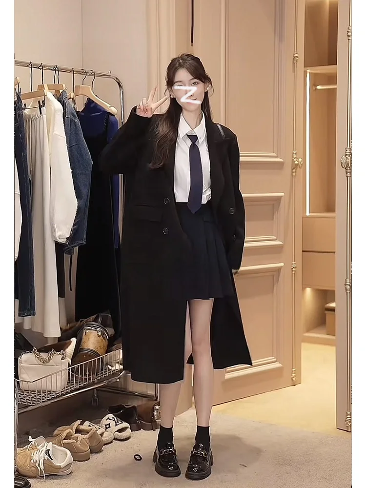 

Oajer Flagip Store Long Woolen Coat Women's Winter Faion Briti Sle Outerwear Top Quali Polyester Fiber Commute Sle