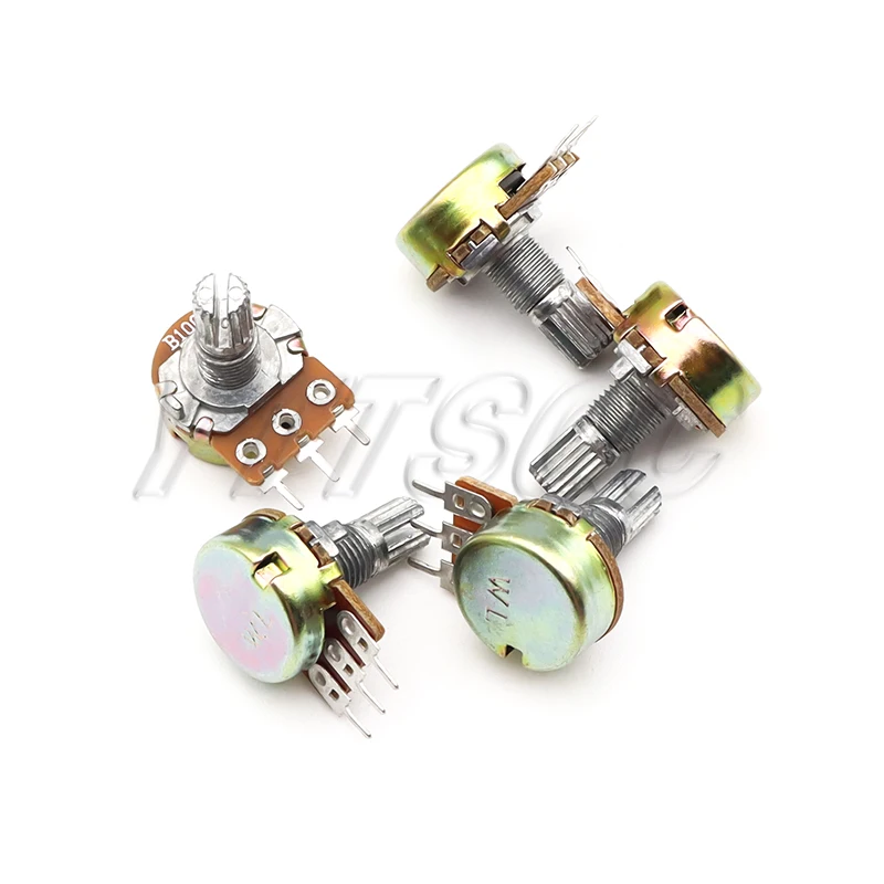 5PCS WH148 15mm 3pin Linear Potentiometer 1K 2K 5K 10K 20K 50K 100K 250K 1M Potentiometers Kit With Nuts And Washers