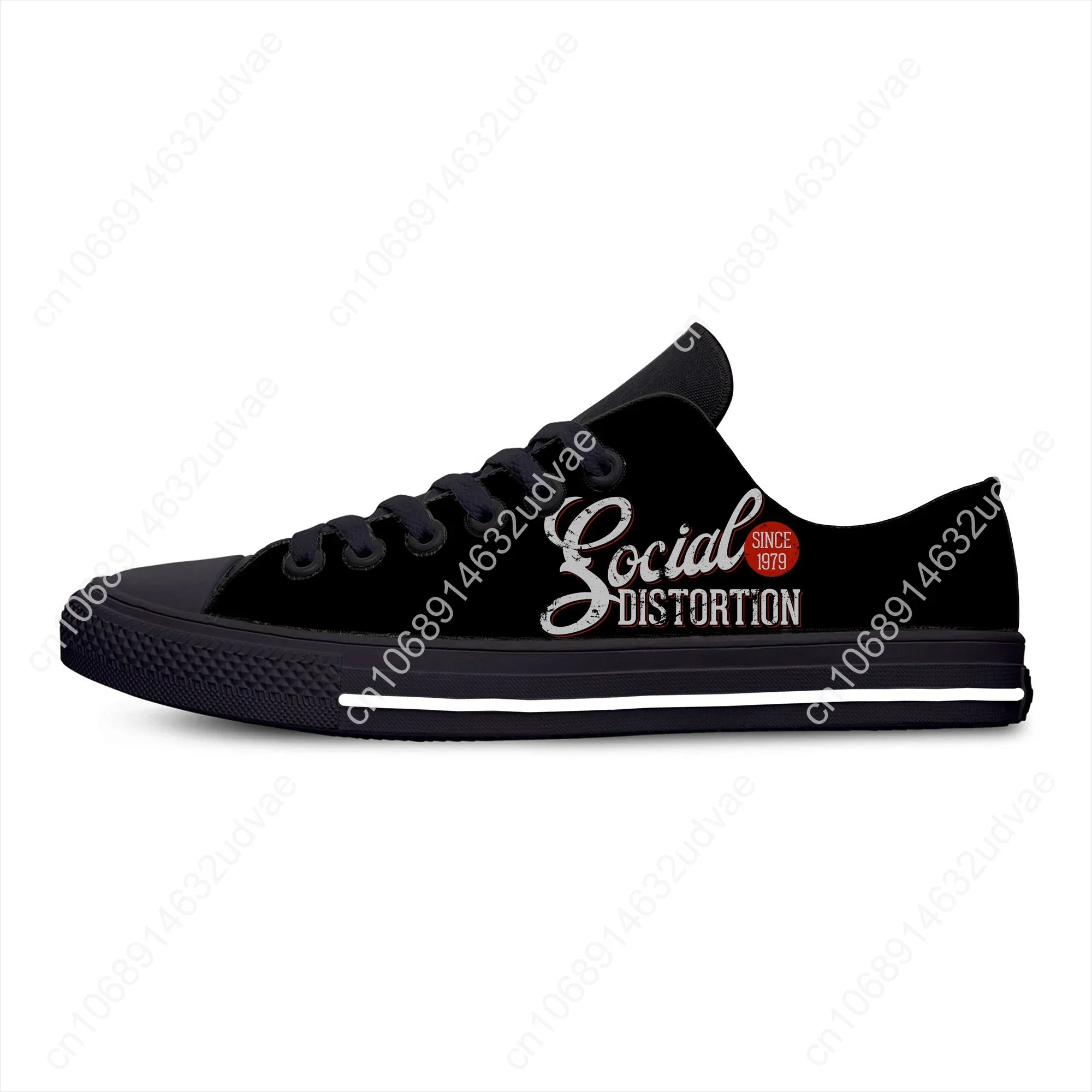 Tênis Low Top com faixa de música para homens e mulheres, tênis de lona casual, tênis leve, distorção social, adolescente, impressão 3D