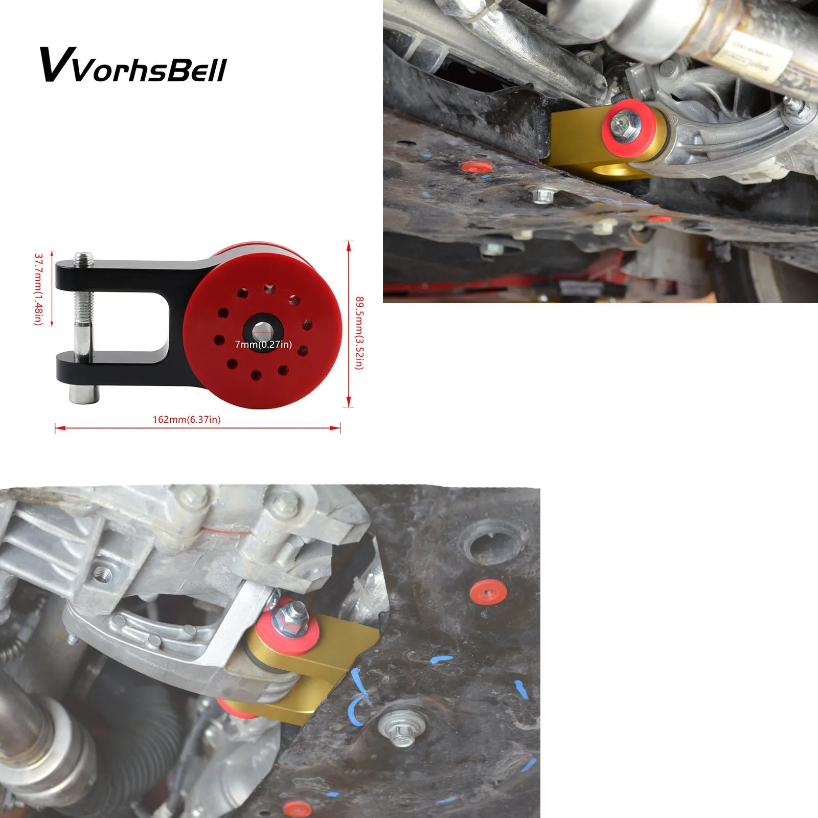 

Rear Motor Mount With Polyurethane Bushing Billet Aluminum For 2013-2019 Ford Focus ST 2007-2013 Mazda Speed3