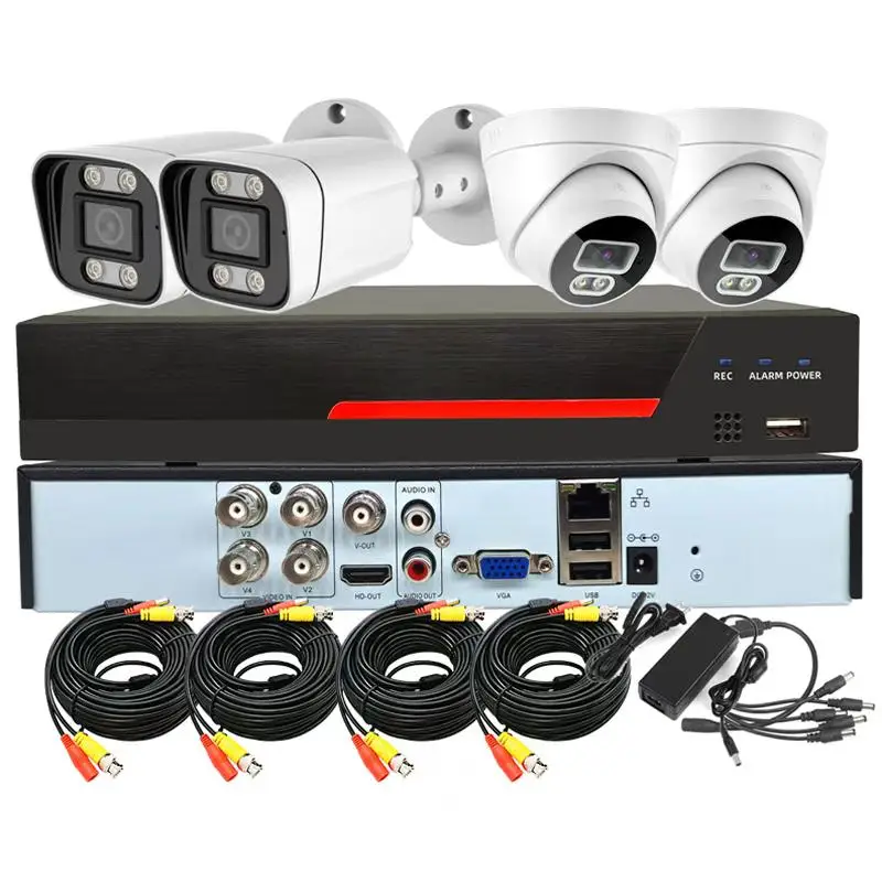 

High Quality Xmeye APP 4Channels 2.0Megapixels Coaxial audios Dvr CCTV camera System Kits