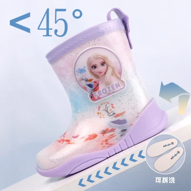 Disney scarpe da pioggia per bambini ragazza frozen Princess cute water shoes overshoes stivali da pioggia morbidi e carini antiscivolo