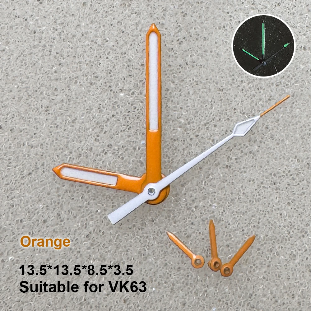 

Watch Hand Watch Needle Fit VK63 Movement Green Luminous Orange/White/Black Watch Modification Accessories