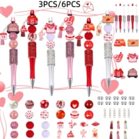 3PCS/6PCS Valentine's Day DIY Bead Pens And Bead Tassels Set, Wedding Party Gifts, Office And Study Supplies