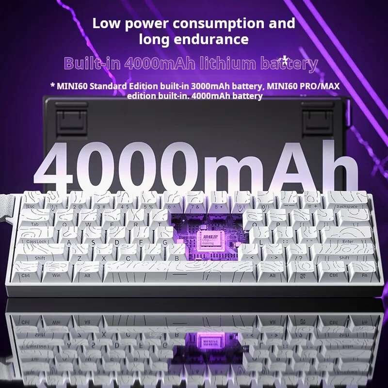 AULA Mini60 Hotswap Wired Wireless Bluetooth 3 Mode RGB Gaming Keyboard With Full Key Anti Ghosting Durable PBT Keycaps