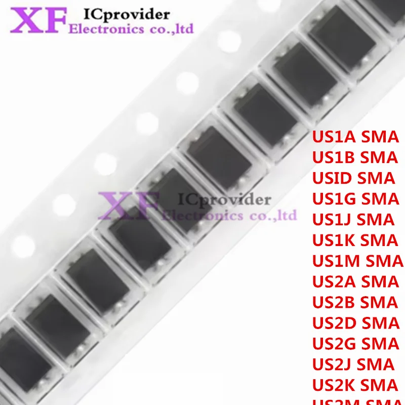 100PCS SMA Ultra Fast Recovery Rectifier Diode US1A US1B US1D US1G US1J US1K US1M US2A US2B US2D US2G US2J US2K US2M DO-214AC