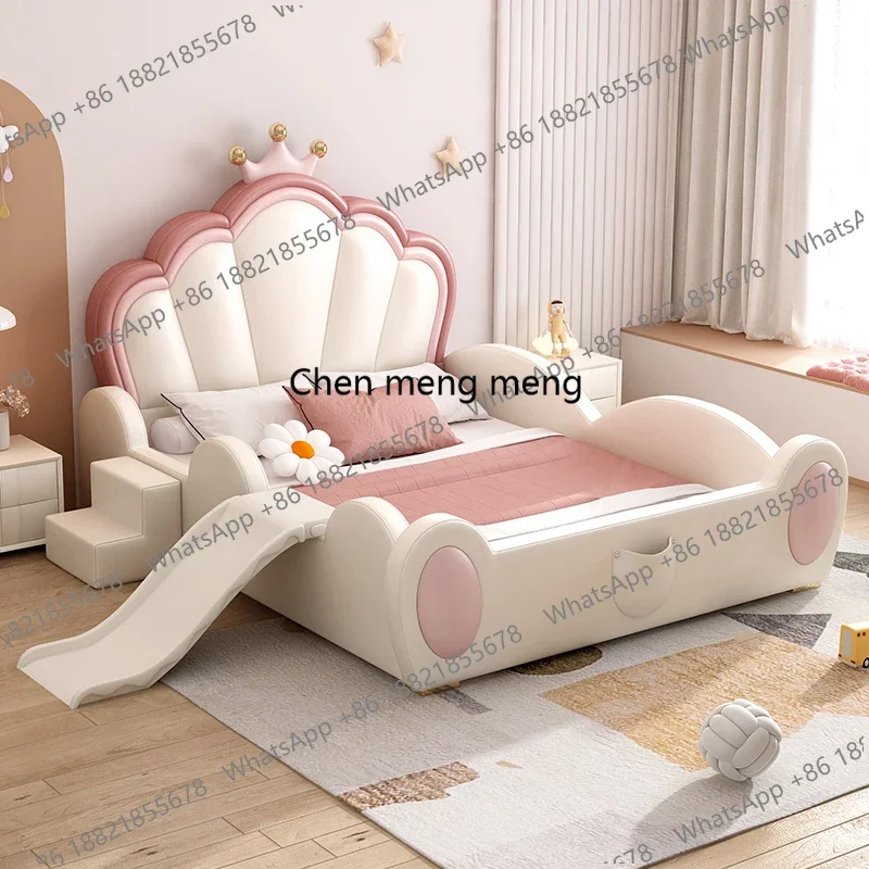 New arrive Simple European Bed Queen Bedroom Luxury Castle Storage Bed Sleeping Platform Princess Safe Letto Matrimoniale Trendy