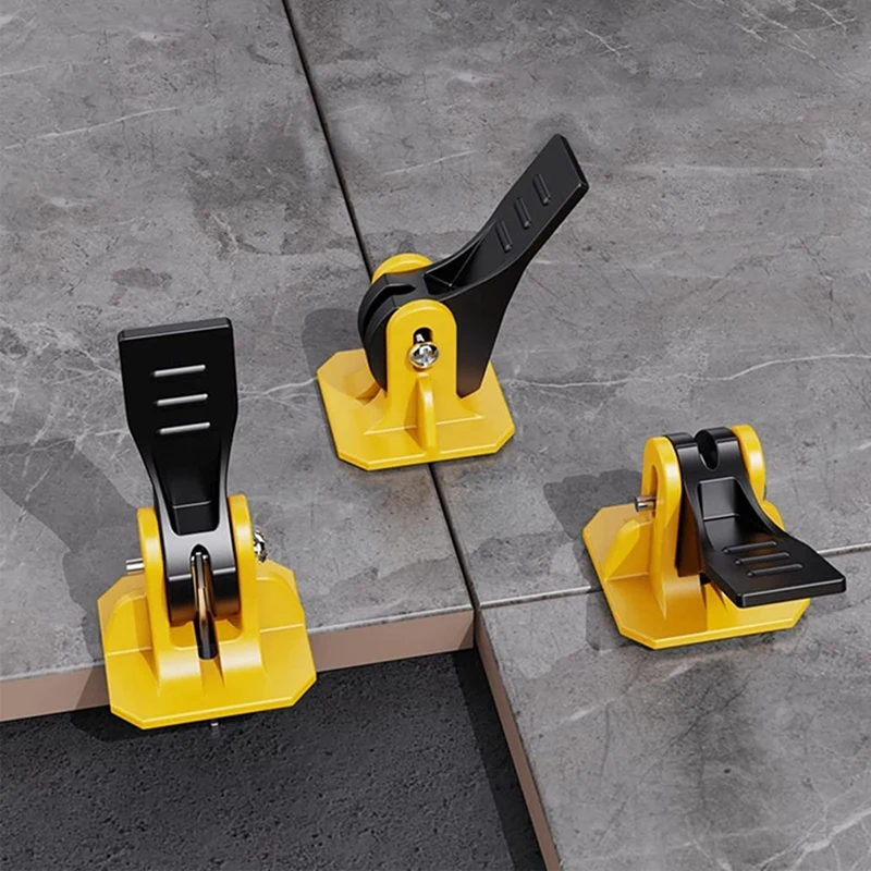 200PCS Tile Leveling System Construction Tool Parts Tile Laying And Leveling Tools (Black+Yellow)