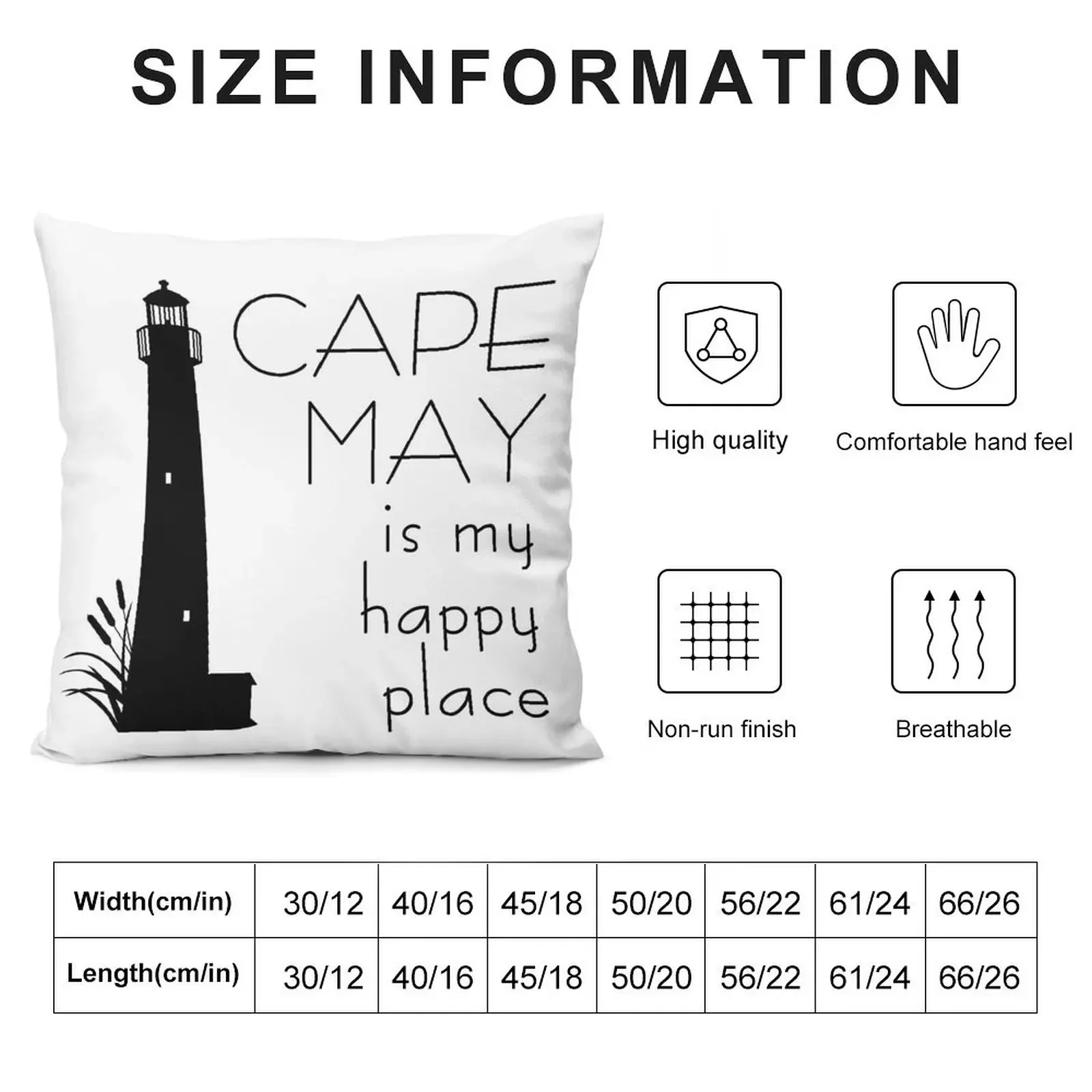 Cape May Happy Place Throw Pillow Sofa Cover bed pillows pillow cover luxury Anime pillow