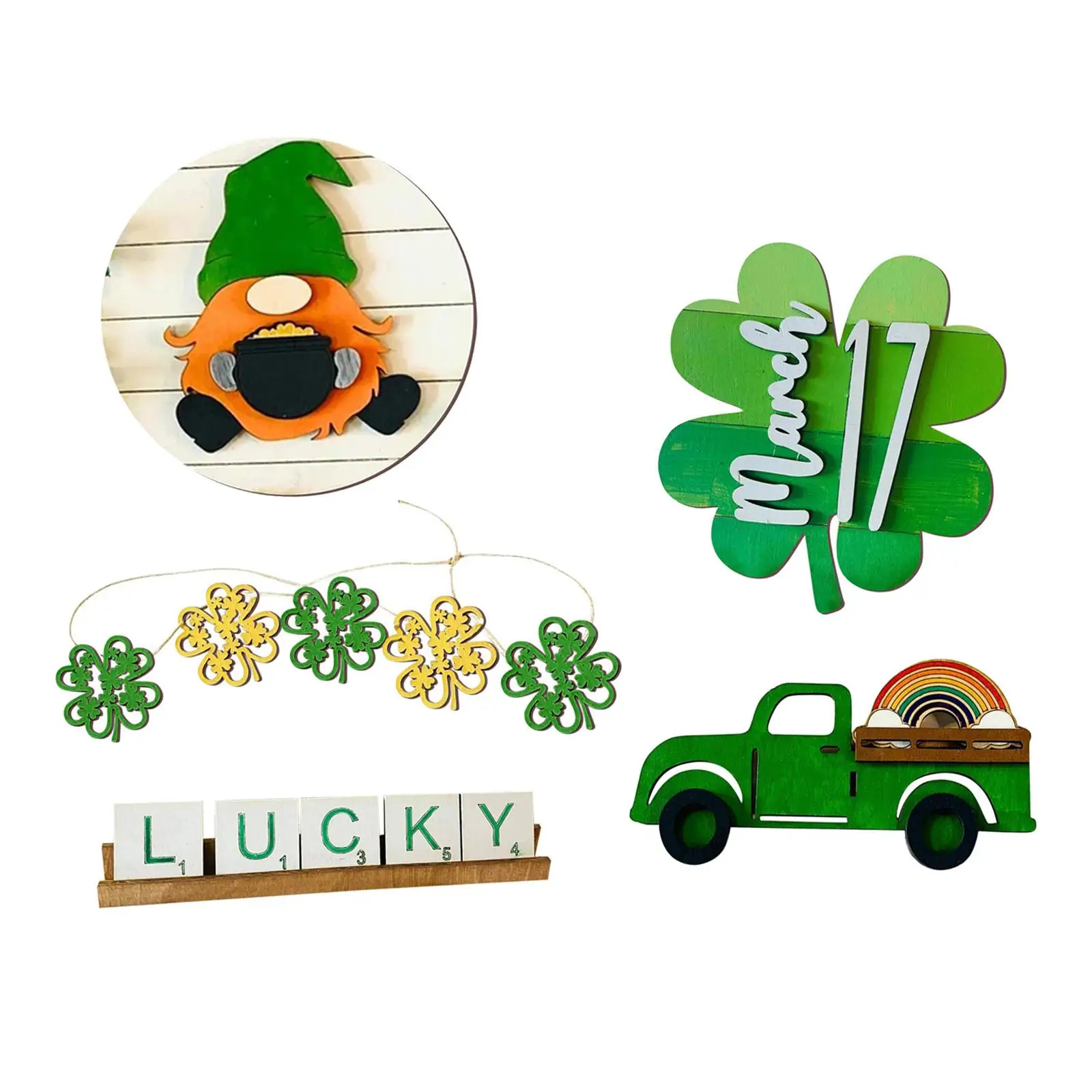 ST Patrick’S Day Decorations, Creative Tray Decor Set for Bar Parties Office Restaurant