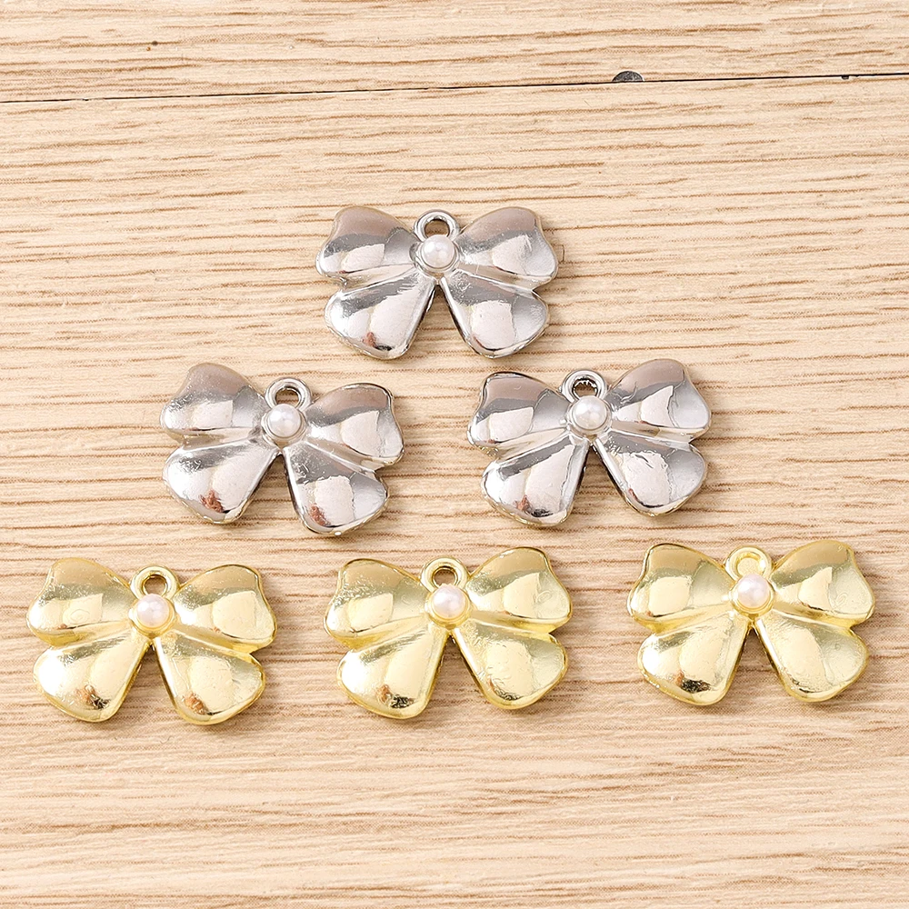 Tusember 8 Stück 12*18mm Legierungs-Kristall-Schleifenanhänger für DIY-Ohrringe, Halsketten, Schleifen-Anhänger, DIY-Schmuckherstellung – Detail 2