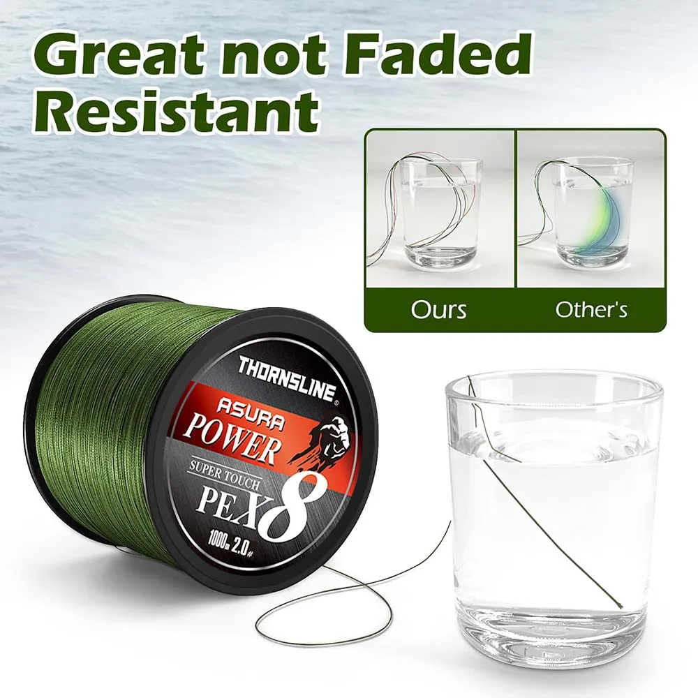 Thornsline 8 Strands Braided Fishing Lines Multifilament Pesca 500M 1000M Carp Wire Japan Abrasion Resistant Pe Line Mix Color