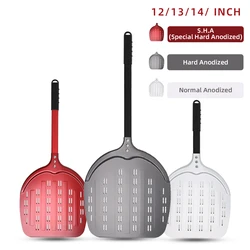 12 13 14Inch Pizza Peel Long Handle Turning  Aluminum Pizza Turner Nonstick Baking Tool Perforated Paddle Kitchen Accessory