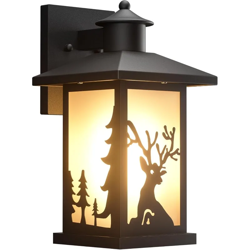 

Rustic Porch Lights Outdoor, Waterproof Front Porch Lights Wall Mount,Outdoor Wall Sconce with Toughened Frosted Glass