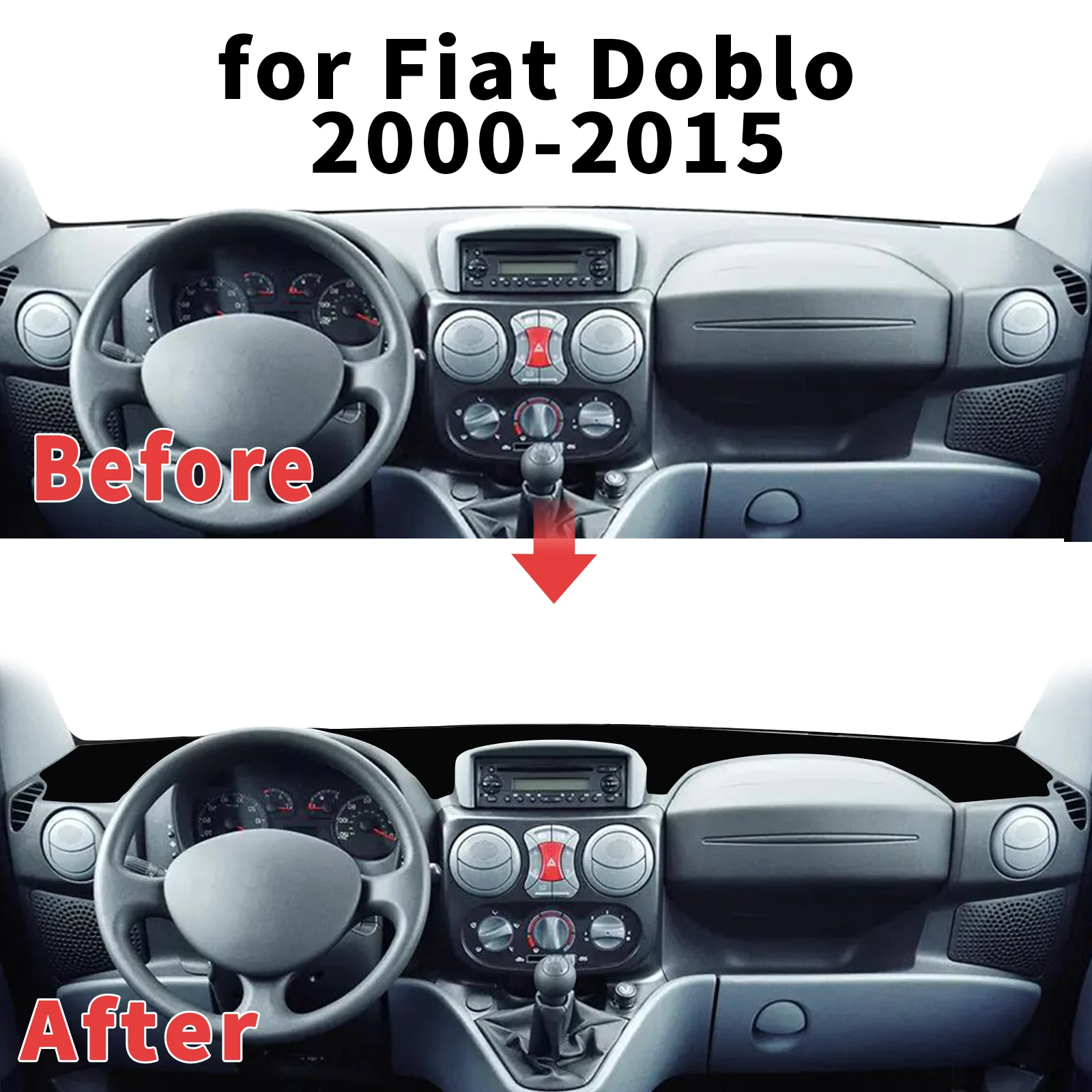 

fit for Fiat Doblo 2000-2015 Dashboard Cover Sun Shade Protector Dashmat Anti-Glare UV Block Carpet Mat Automotive Dash Mat