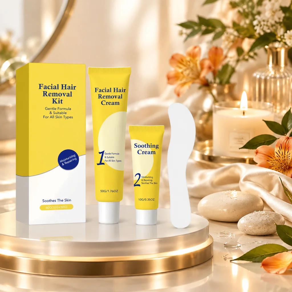 Face Hair Removal Kit With Tool Permanently Hair Growth Inhibitor Nourish Repair For Men Women Painless Body Hair Remove Creams