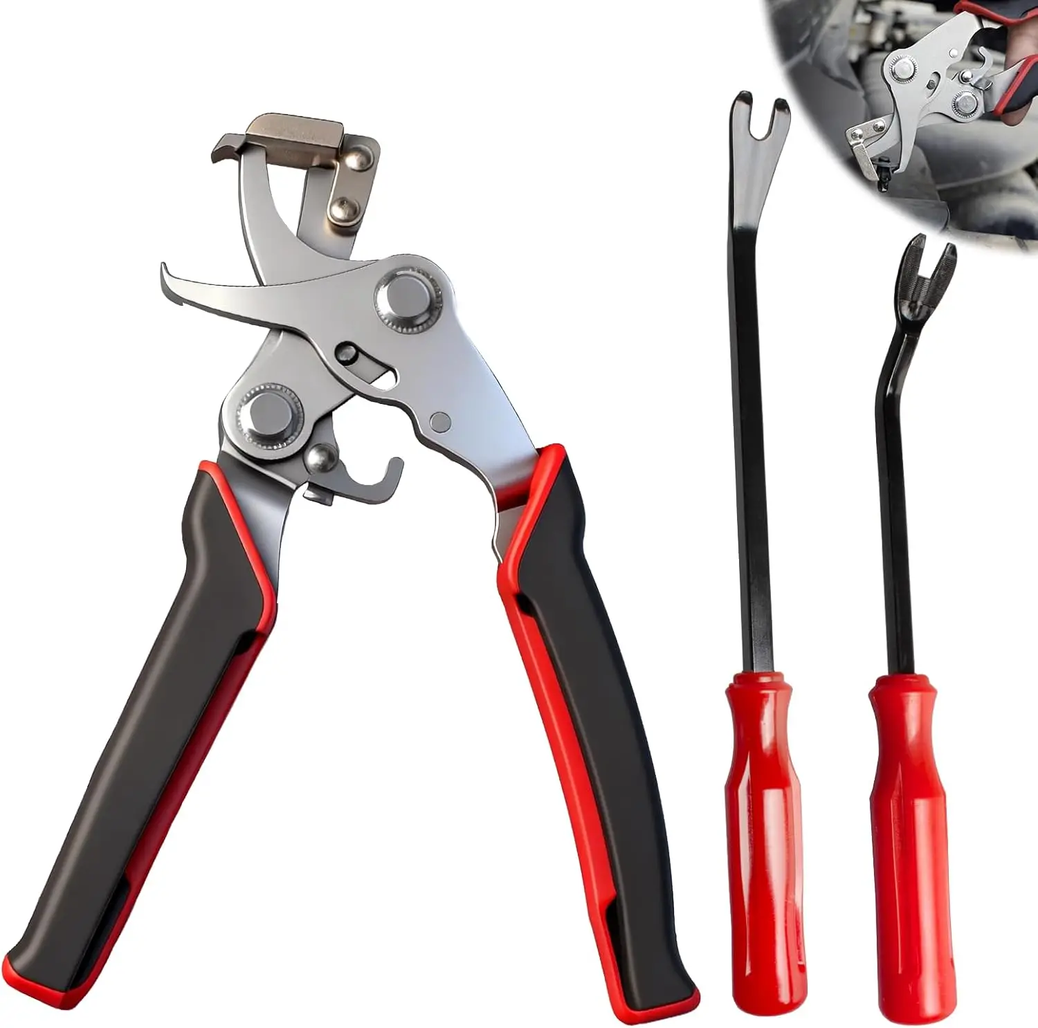 

Auto Trim Removal Pliers, 2Pcs Stainless Fastener Remover for Car Interior Door Panel Dashboard Clips Rivets