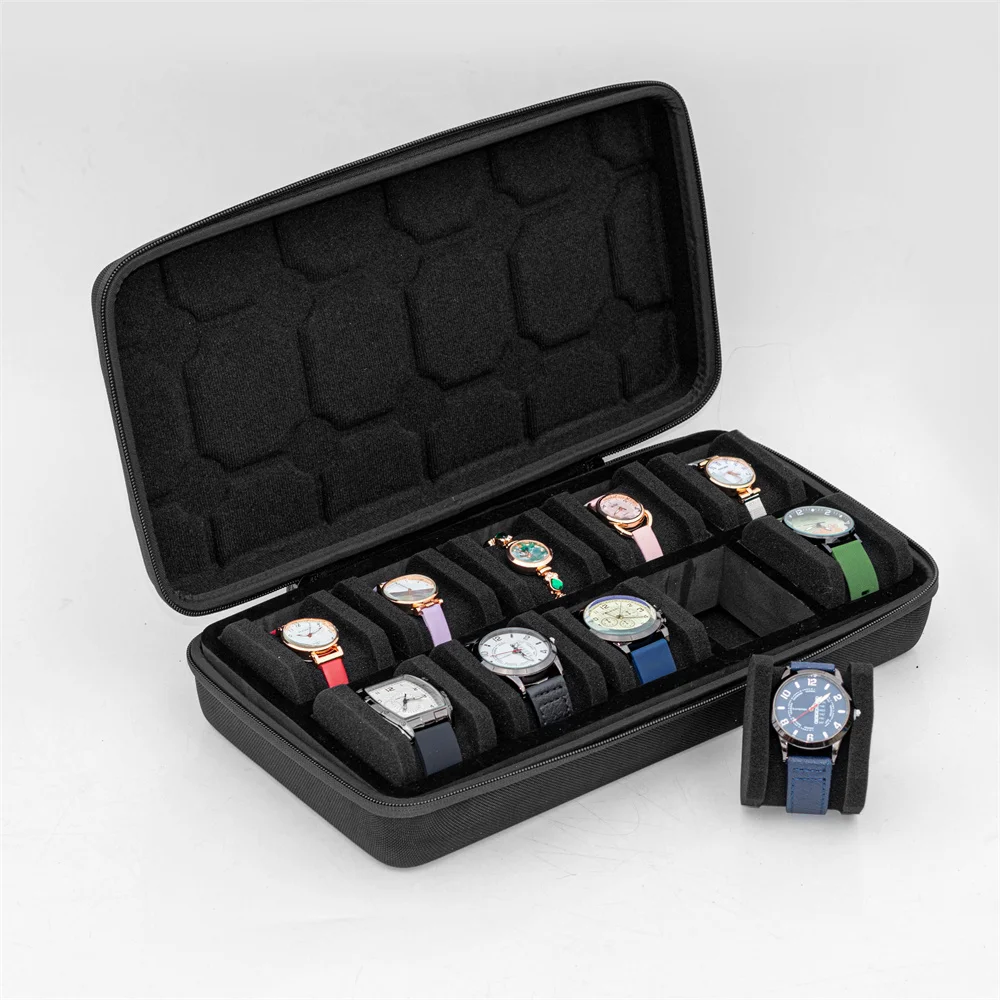 Travel Watch Box Organizer Portable Waterproof Watch Storage Box EVA Travel Watch Carrying Case Smart Watches Men & Women Gift image 4