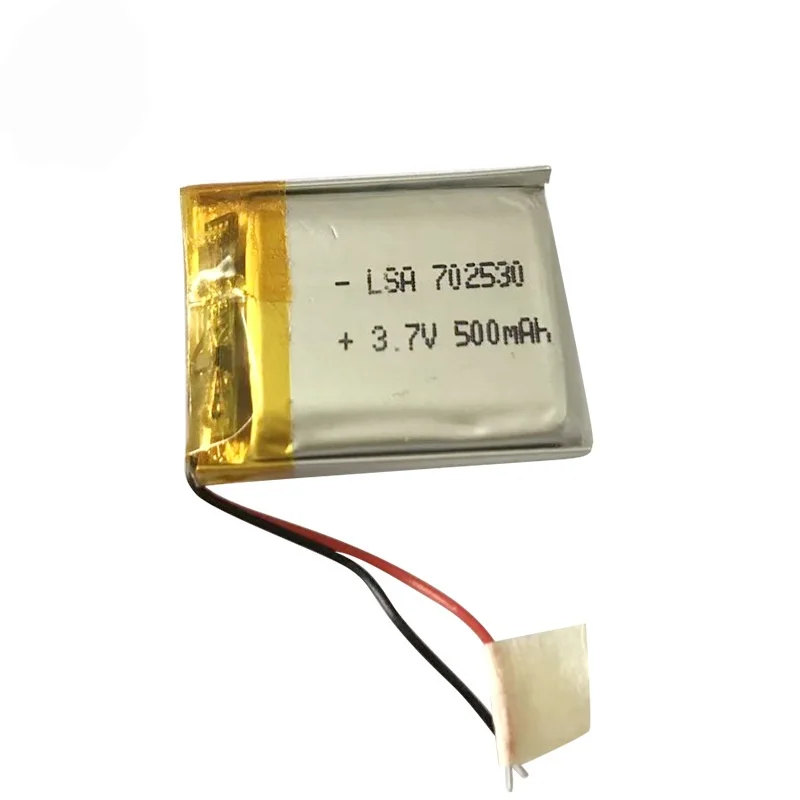 3.7V Rechargeable Li-Polymer Battery 702530 500mAh For Smart Watches Beauty Devices Massagers