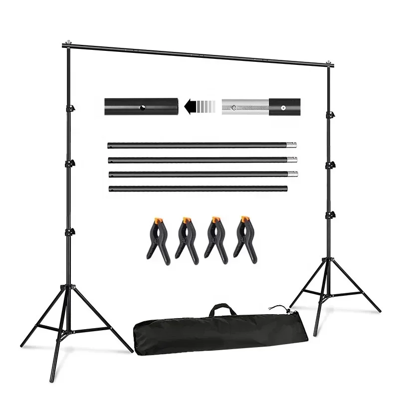 2.6*3M Flexible Adjustable Background Stands Photo Portable Quick Mount Frame Stands for Photography Shooting Party Wedding