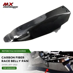 가와사키 ZX10R ZX 10R 2011-2024 새로운 오토바이 탄소 섬유 레이스 밸리 팬 엔진 스포일러 하부 패널 페어링 카울 커버