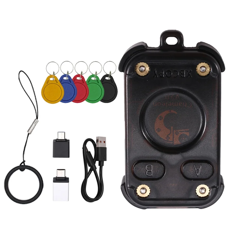 [NEW A09R!】 RFID Smart Chip Reader Emulator Chameleon V2.0 NFC Duplicator+ 5XUID Keychain 125K 13.56M Card Decode Smart Card Emu