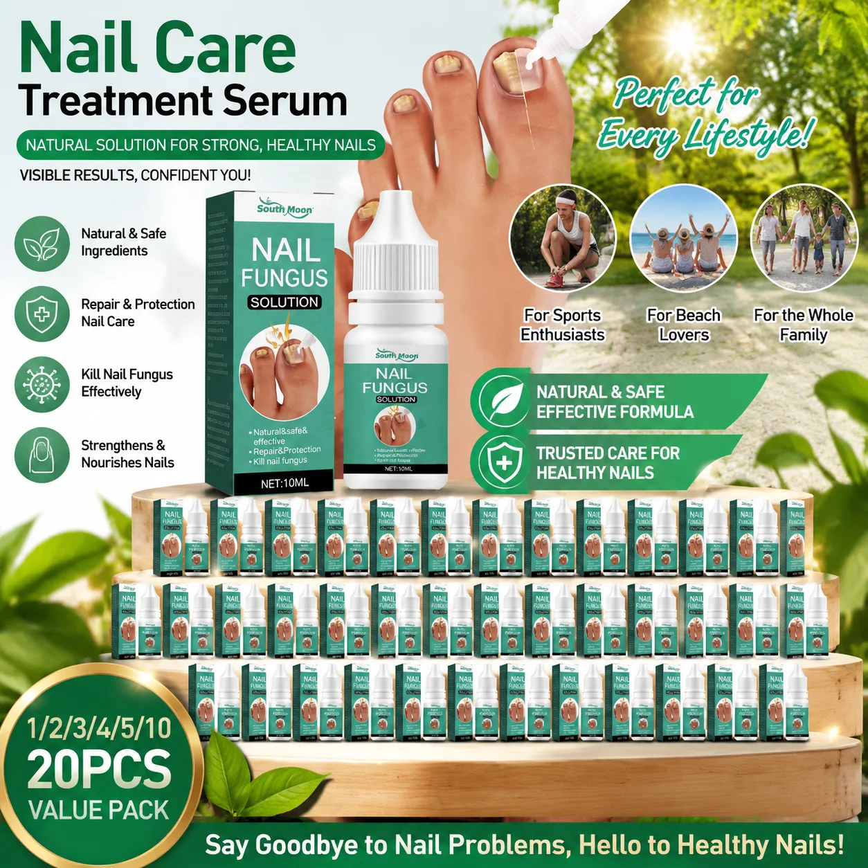 1/2/3/4/5/10/20PCS Toe & Finger Nail Repair Essence - Professional Nail Care Serum for Thick Damaged Nail Fungus Treatment Serum