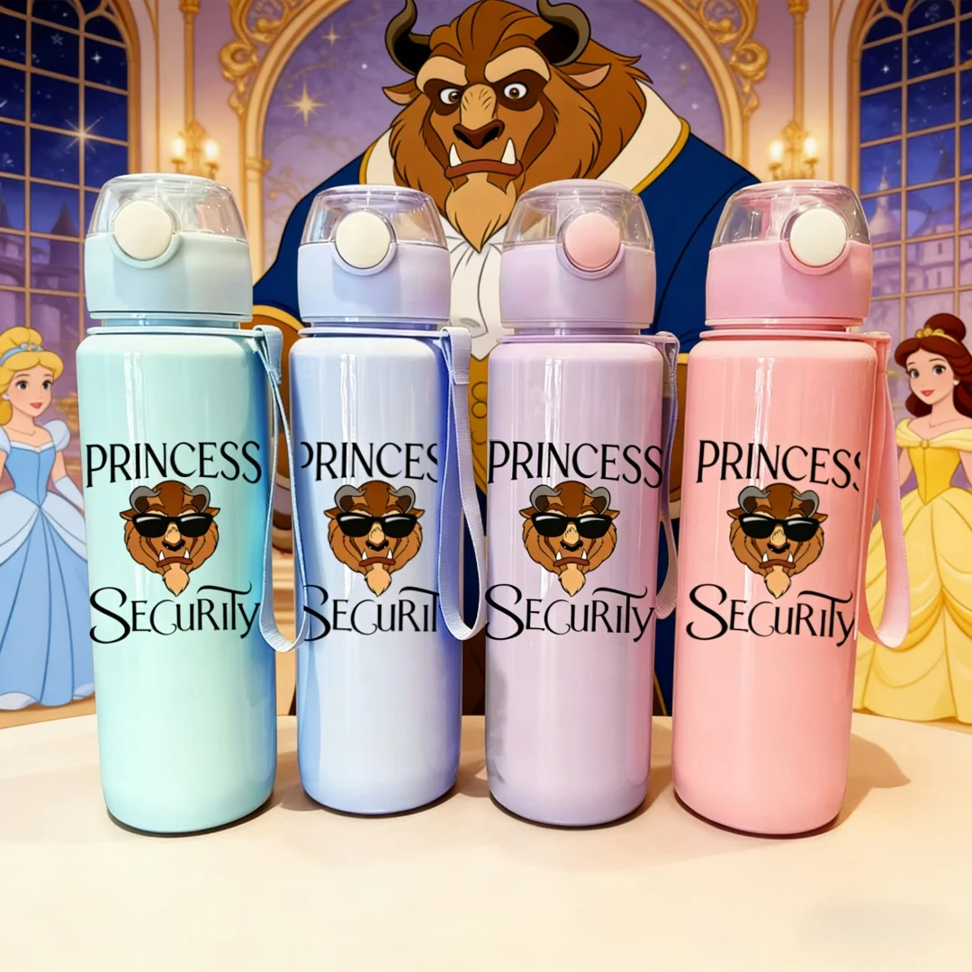 La Bella y la Bestia de Disney Impresa en 3D - Sr. Botella de agua con diseño de bestias - Diseño moderno y genial, resistente a la decoloración, colores vibrantes