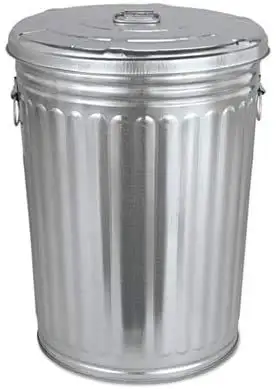 

20 Gallon Galvanized Steel Trash Can with Lid, Round, Gray for Home or Office