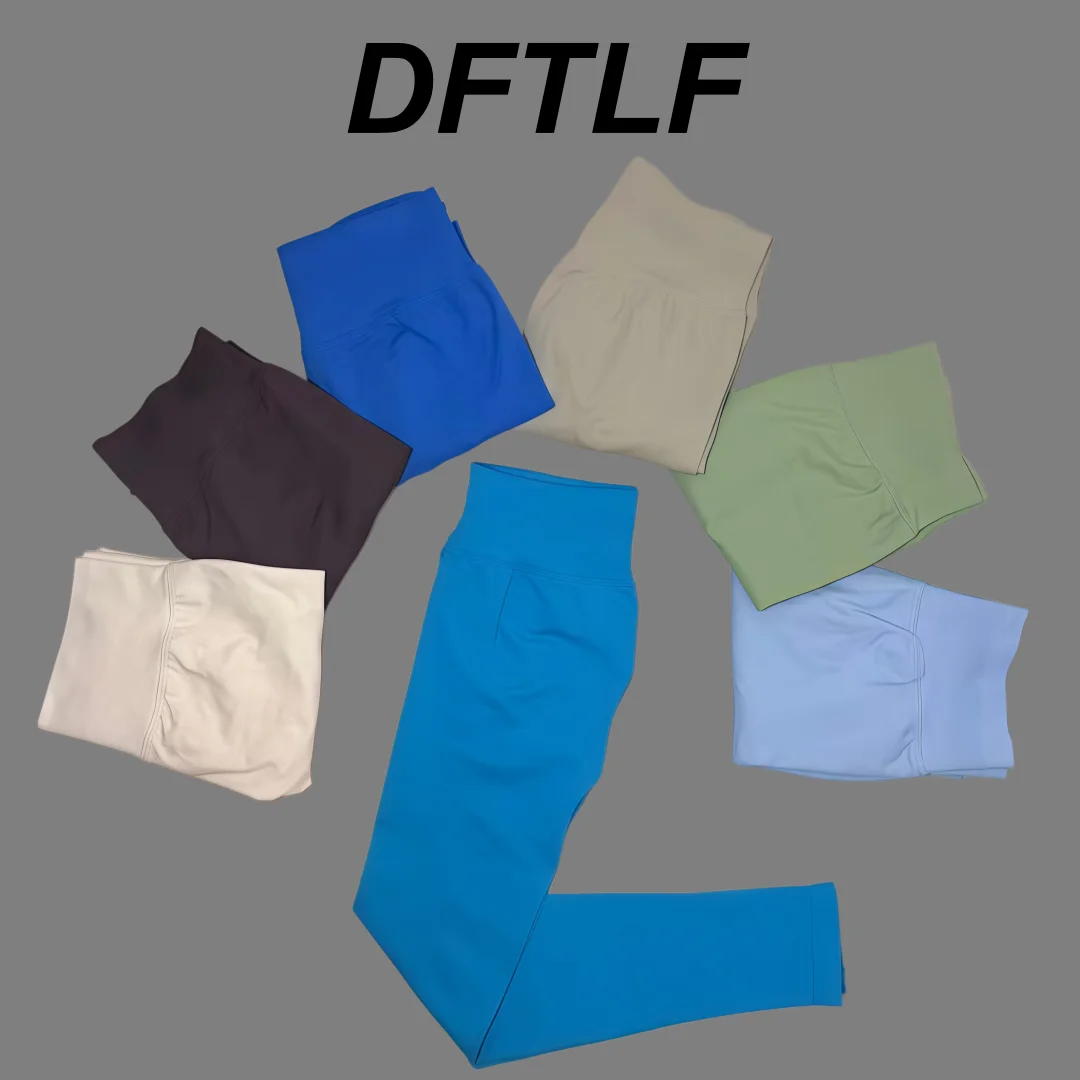 DFTLF Sports Yoga Pants Women High Waist Scrunch Butt Lifting Tummy Control Seamless Stretchy Soft Workout Leggings