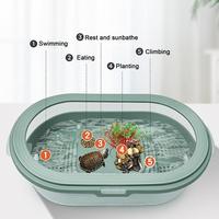 Turtle Tank Small Turtle Terrarium Anti-Escape Terrapin Aquarium for TortoiseAnti-Escape Terrapin Aquarium with Climbing Terrace