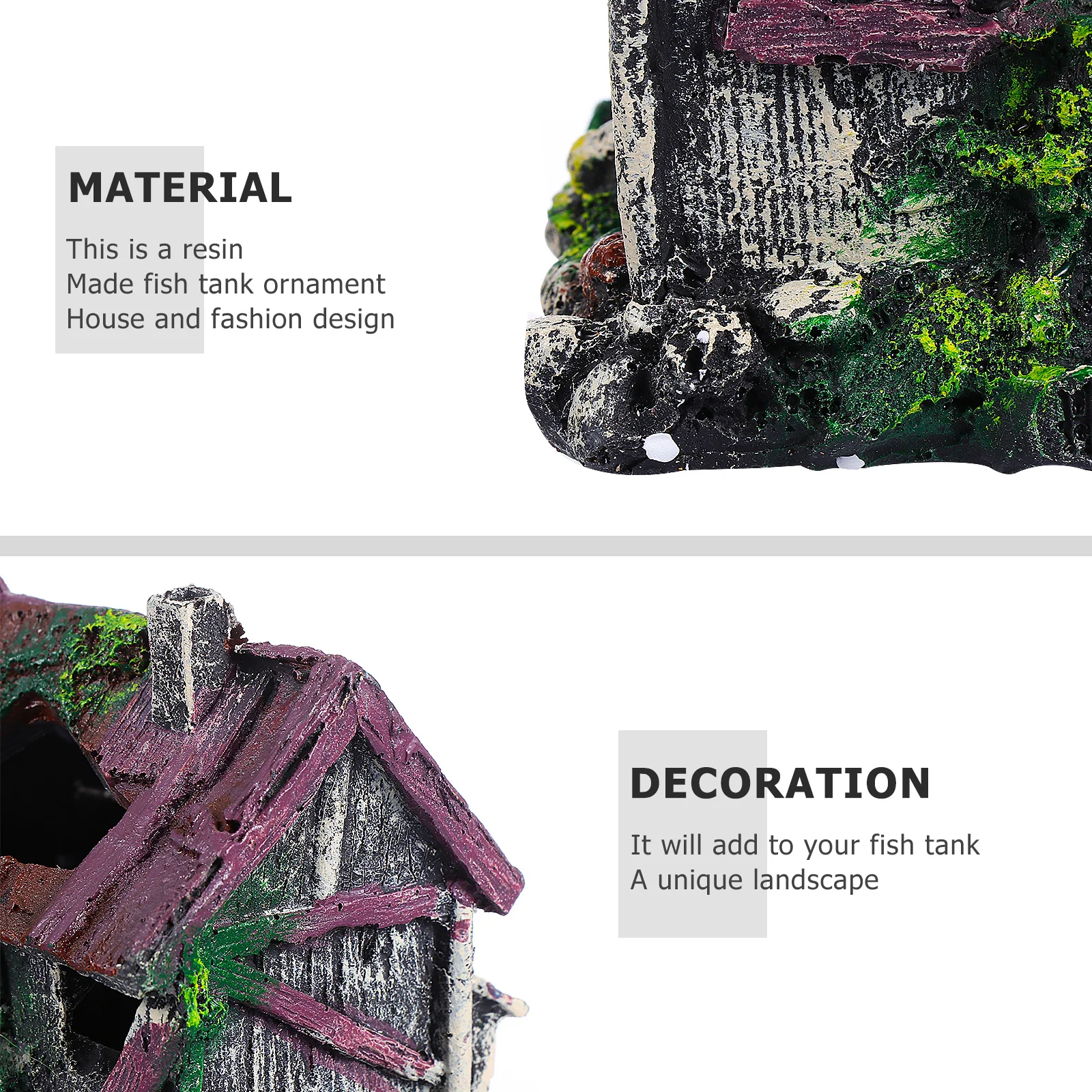 

Fish Tank Landscape Ornament Resin Aquarium House Shelter Fish Hiding Cave Decoration Aquarium Ornament Hiding Cave Craft