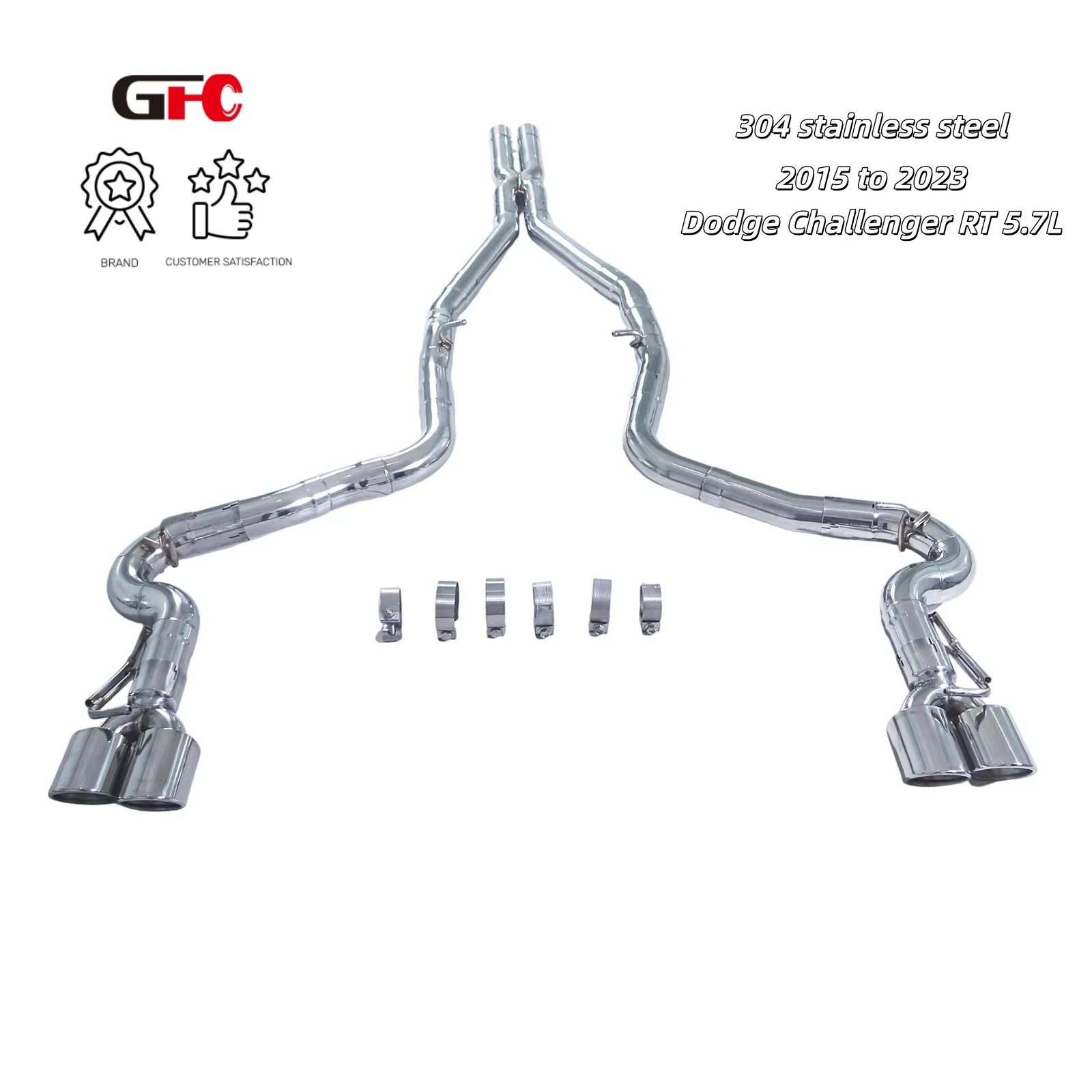 

Suitable for Dodge Challenger RT 5.7L modified GFC brand high-performance cat back exhaust system from 2015 to 2023 models
