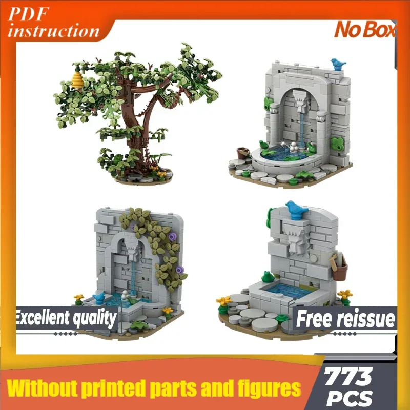 Medieval Castle Model Moc Building Bricks Caste Wall Fountain Technology Modular Blocks Gifts  Toys DIY Sets AssemblyChristmas