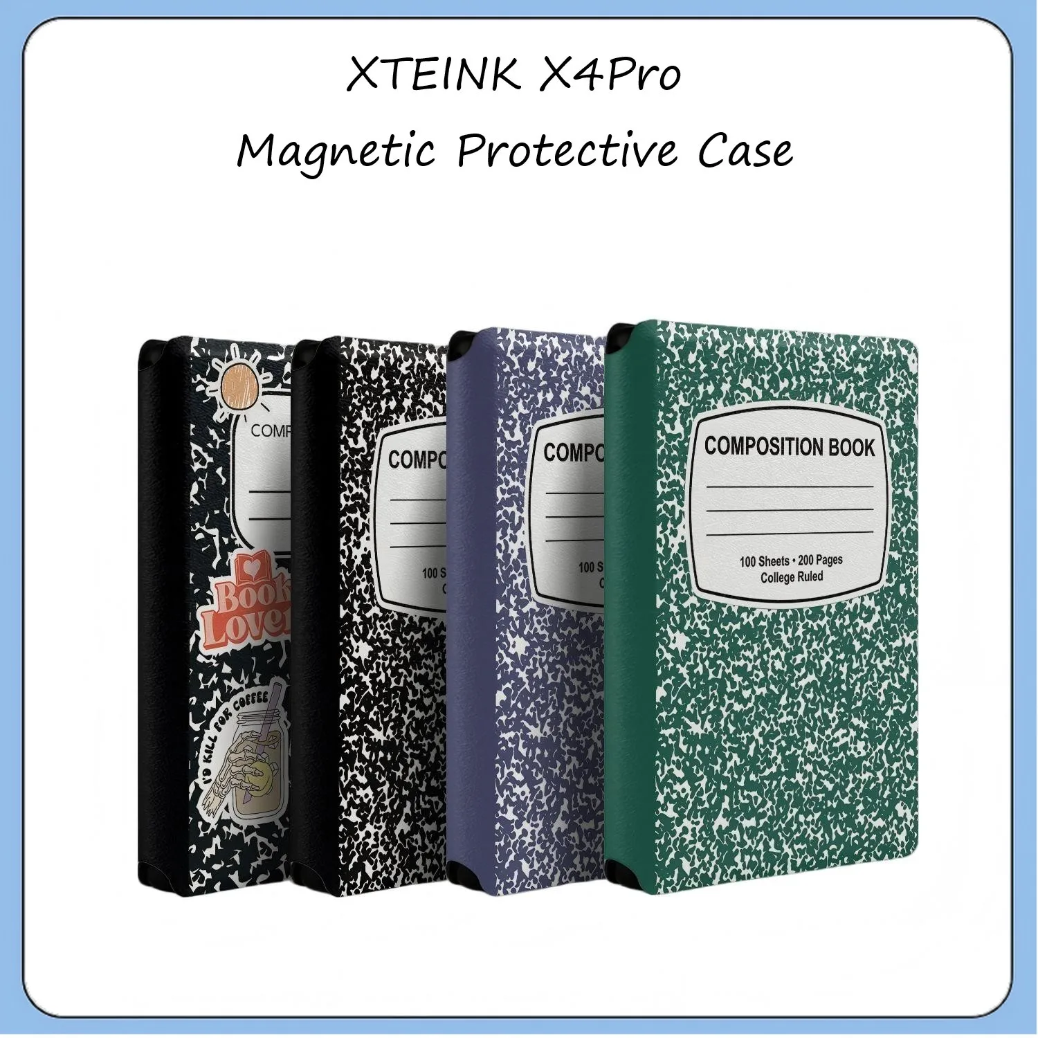 For XTEINK X4Pro E‑Reader Cases Protective Folio Case Cover Cute Cat Dog Pattern Magnetic Case Auto Sleep Wake Precise Cutouts